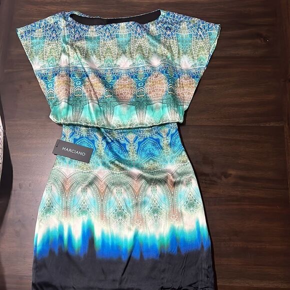 Marciano womens ombre green, blue and black mini dress - Picture 5 of 5